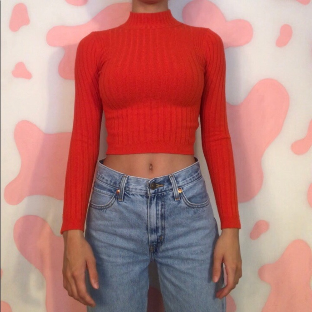 jUrban Outfitters orange turtleneck sweater
